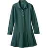 image:imageLands End Girls Long Sleeve Mesh Pleated Polo DressEvergreen