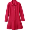 image:imageLands End Girls Long Sleeve Mesh Pleated Polo DressRed