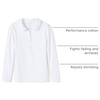 image:imageLands End Girls Long Sleeve Peter Pan Collar Polo ShirtWhite