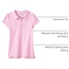 image:imageLands End Girls Short Sleeve Peter Pan Collar Polo ShirtIce Pink