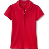 image:imageLands End Girls Short Sleeve Peter Pan Collar Polo ShirtRed