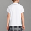 image:imageLands End Girls Short Sleeve Ruffled Peter Pan Collar Knit ShirtWhite