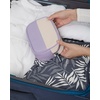 image:imageLands End Medium Rectangular Dopp Kit for Travel Navy M  Striped Canvas Toiletry Bag with Top ZipLilac