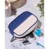 image:imageLands End Medium Rectangular Dopp Kit for Travel Navy M  Striped Canvas Toiletry Bag with Top ZipNavy