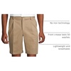 image:imageLands End Mens Comfort Waist Pleated 9 No Iron Chino ShortsKhaki