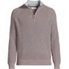 image:imageLands End Mens Drifter Quarter Zip SweaterLight Bark Heather