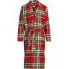image:imageLands End Mens Flannel Sleepwear RobeCompass RedEmerald Plaid
