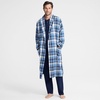 image:imageLands End Mens Flannel Sleepwear RobeMuted Cobalt Blue Plaid
