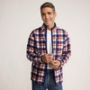 image:imageLands End Mens Full Zip Sherpa Fleece JacketNavyBourbon Plaid