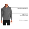image:imageLands End Mens Knit Rib HenleyCharcoal Heather