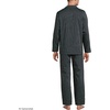 image:imageLands End Mens Long Sleeve Temperature Regulating Woven Sleep SetBlackSteel Gray Stripe