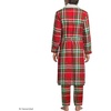 image:imageLands End Mens Sherpa Fleece Lined Flannel RobeCompass RedEmerald Plaid