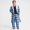 image:imageLands End Mens Sherpa Fleece Lined Flannel RobeMuted Cobalt Blue Plaid