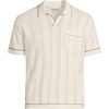 image:imageLands End Mens Short Sleeve Textured Tipped Sweater PoloIvory Latte