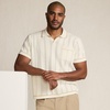 image:imageLands End Mens Short Sleeve Textured Tipped Sweater PoloIvory Latte