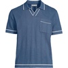 image:imageLands End Mens Short Sleeve Textured Tipped Sweater PoloNightfall Blue