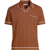 image:imageLands End Mens Short Sleeve Textured Tipped Sweater PoloRich Ginger Brown