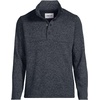 image:imageLands End Mens Sweater Fleece Snap Neck Pullover JacketBlack Heather