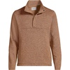 image:imageLands End Mens Sweater Fleece Snap Neck Pullover JacketHeather Warm Tawny Brown