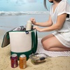 image:imageLands End Rectangular Large Cooler Bag Insulated 8 Gal Canvas Soft Cooler  with Tote Handles and Zip ClosureKelly Green