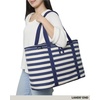 image:imageLands End Rectangular Large Cooler Bag Insulated 8 Gal Canvas Soft Cooler  with Tote Handles and Zip ClosureNavy Stripe