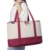 image:imageLands End Rectangular Large Cooler Bag Insulated 8 Gal Canvas Soft Cooler  with Tote Handles and Zip ClosureRed