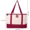 image:imageLands End Rectangular Large Cooler Bag Insulated 8 Gal Canvas Soft Cooler  with Tote Handles and Zip ClosureRed