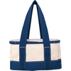 image:imageLands End Rectangular Small Cooler Bag Insulated 15 Gal  Canvas Soft Cooler with Tote Handles and Zip ClosureNavy