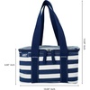 image:imageLands End Rectangular Small Cooler Bag Insulated 15 Gal  Canvas Soft Cooler with Tote Handles and Zip ClosureNavy Stripe