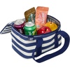 image:imageLands End Rectangular Small Cooler Bag Insulated 15 Gal  Canvas Soft Cooler with Tote Handles and Zip ClosureNavy Stripe