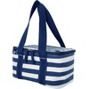 image:imageLands End Rectangular Small Cooler Bag Insulated 15 Gal  Canvas Soft Cooler with Tote Handles and Zip ClosureNavy Stripe