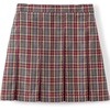 image:imageLands End School Uniform Girls Plaid Box Pleat Skirt Top of the KneeGray HeatherMaroon Plaid