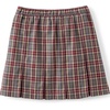 image:imageLands End School Uniform Girls Plaid Box Pleat Skirt Top of the KneeGray HeatherMaroon Plaid