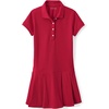 image:imageLands End School Uniform Girls Short Sleeve Mesh Pleated Polo DressRed 24