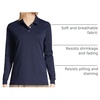image:imageLands End School Uniform Kids Long Sleeve Interlock Polo ShirtClassic Navy