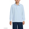 image:imageLands End School Uniform Kids Long Sleeve Mesh Polo ShirtBlue