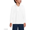 image:imageLands End School Uniform Kids Long Sleeve Mesh Polo ShirtWhite