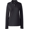 image:imageLands End School Uniform Womens Long Sleeve Feminine Fit Interlock Polo ShirtBlack