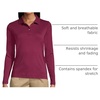 image:imageLands End School Uniform Womens Long Sleeve Feminine Fit Interlock Polo ShirtBurgundy