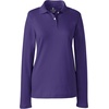 image:imageLands End School Uniform Womens Long Sleeve Feminine Fit Interlock Polo ShirtDeep Purple