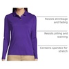 image:imageLands End School Uniform Womens Long Sleeve Feminine Fit Interlock Polo ShirtDeep Purple