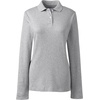 image:imageLands End School Uniform Womens Long Sleeve Feminine Fit Interlock Polo ShirtGray Heather