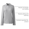 image:imageLands End School Uniform Womens Long Sleeve Feminine Fit Interlock Polo ShirtGray Heather