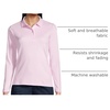 image:imageLands End School Uniform Womens Long Sleeve Feminine Fit Interlock Polo ShirtIce Pink
