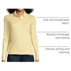 image:imageLands End School Uniform Womens Long Sleeve Feminine Fit Interlock Polo ShirtMaize
