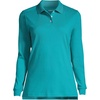 image:imageLands End School Uniform Womens Long Sleeve Feminine Fit Interlock Polo ShirtTeal Breeze