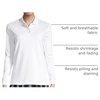 image:imageLands End School Uniform Womens Long Sleeve Feminine Fit Interlock Polo ShirtWhite