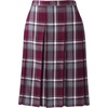 image:imageLands End School Uniform Young Womens Plaid Box Pleat Skirt Top of the KneeBurgundyGray Plaid