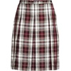 image:imageLands End School Uniform Young Womens Plaid Box Pleat Skirt Top of the KneeGarnetKhaki Plaid
