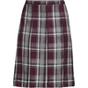 image:imageLands End School Uniform Young Womens Plaid Box Pleat Skirt Top of the KneePlaid BurgundyGray